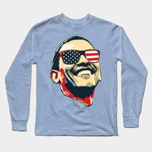 Barack Obama Happy Merica Pop Art Long Sleeve T-Shirt